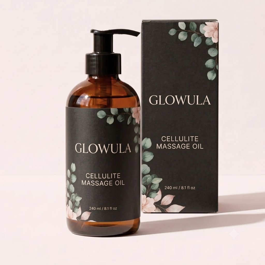Glowula Cellulite Massage Oil bottle and box